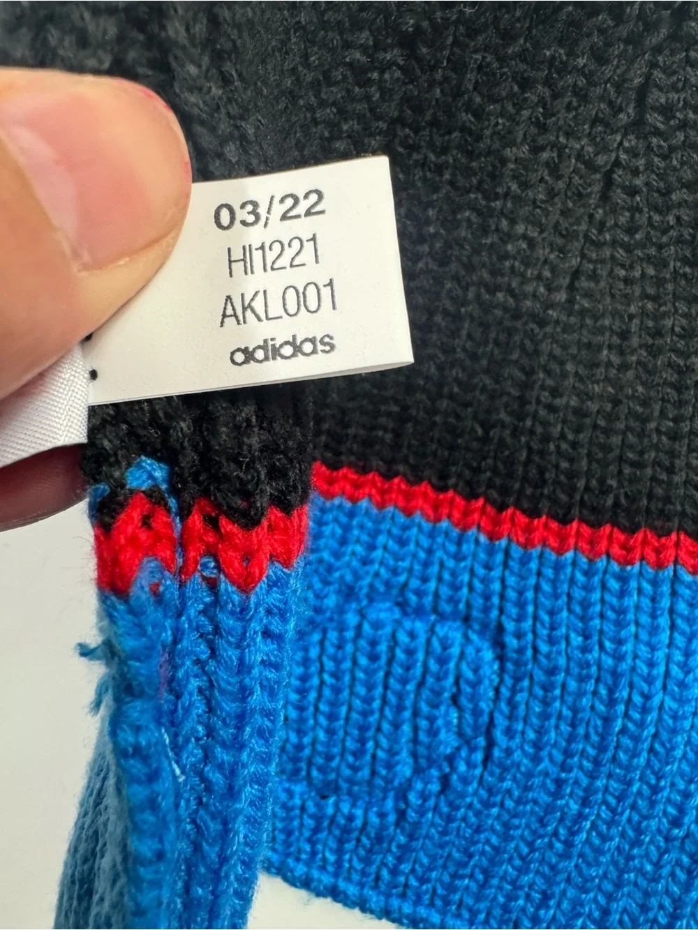 Adidas x LEGO Kids Blue Black Knit Beanie Hat One Size Acrylic Winter Cap